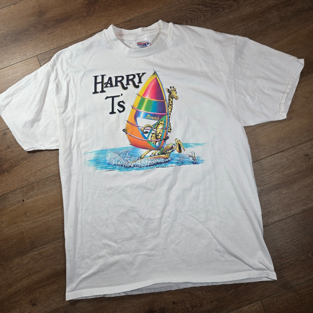 Vintage 90s Harry Ts Destin Florida Shirt XL Single Stitch Double Sided Beach T